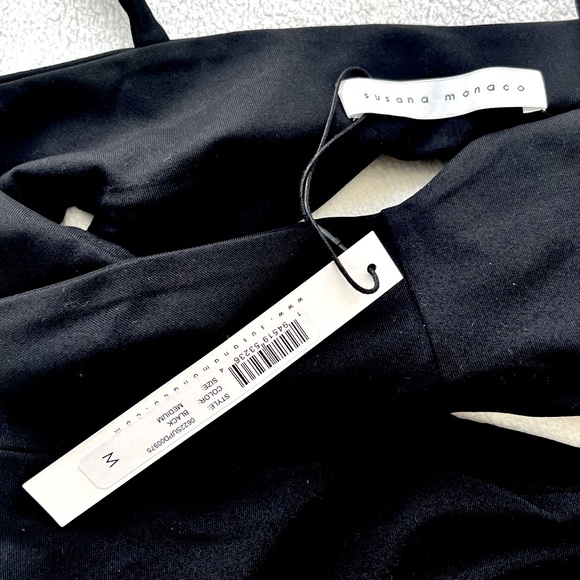 SUSANA MONACO X CUTOUT A-LINE DRESS BLACK SIZE MEDIUM NWT - Picture 4 of 9